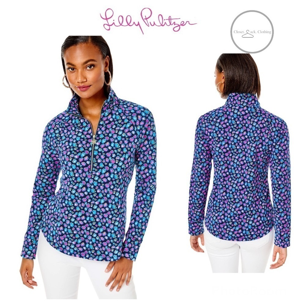 LILLY Pulitzer Skipper Popover Top Low Tide Navy Spotted in the Wild Size XS